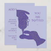 Gloved hands gloves touch wine glass invitation 招待状 (正面/裏面)