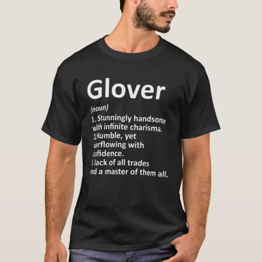 GLOVER定義おもしろい姓ファミリーツリー誕生 Tシャツ (正面)