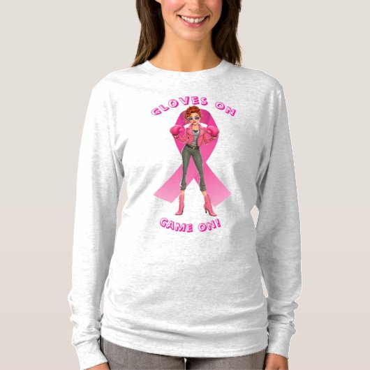 Gloves On, Game On! Breast Cancer Awareness Tシャツ (正面)