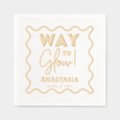 GlowスクリプトへのレトロWavy Graduation Party 箔ナプキン (正面)