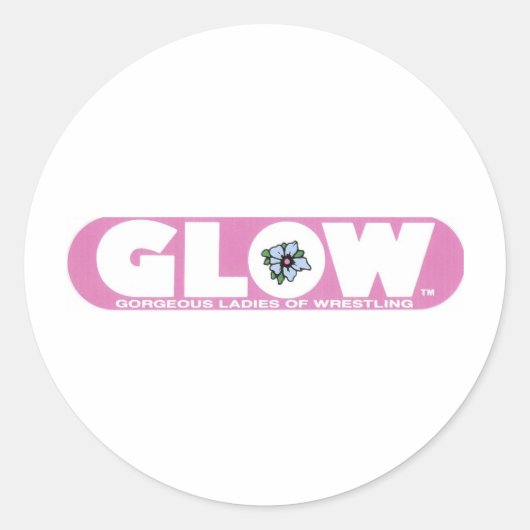 GLOWステッカーのピンクのロゴ ラウンドシール (正面)
