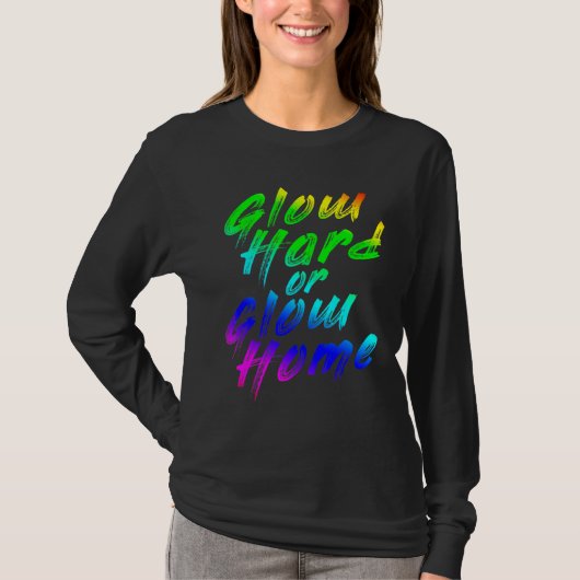 Glow懸命またはGlow Home 70s 80s女性用2 Tシャツ (正面)