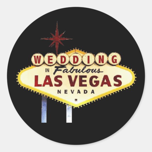 Glow'結婚 S In Fabuous Las Vegas Sticker ラウンドシール (正面)