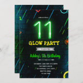Glow 11th誕生日パーティーの招待 招待状 (正面/裏面)