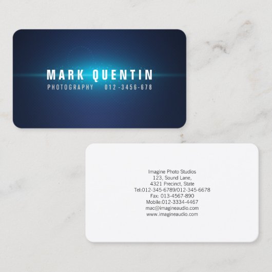 Glow Burst Dark Photography名刺 名刺 (正面/裏面)