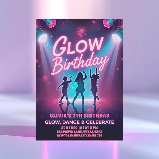 Glow, Dance & Celebrate Kids 招待状