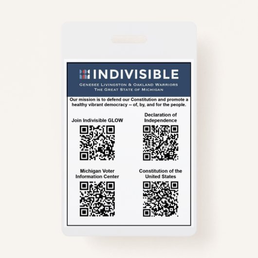 GLOW DEMOCRACY INFO CARD  バッジ (裏面)