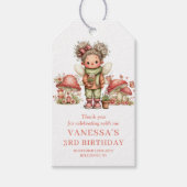 Glow Fairy 2歳の誕生日 ピンクの花のギフトタグ ギフトタグ (正面)