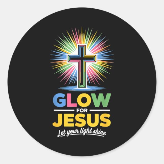 Glow For Jesus Christian Faith  ラウンドシール (正面)