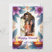 Glow & Gather Diwali Greeting Card 招待状 (正面)