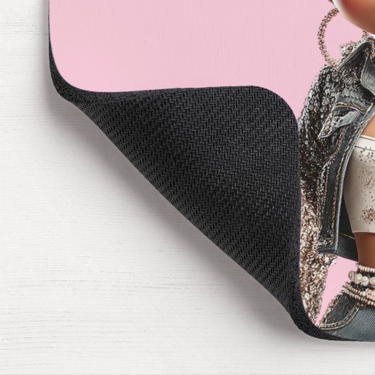 Glow Getter Mousepad | Sparkle Denim Glam マウスパッド (コーナー)