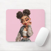 Glow Getter Mousepad | Sparkle Denim Glam マウスパッド (マウス)