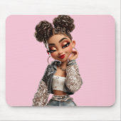 Glow Getter Mousepad | Sparkle Denim Glam マウスパッド (正面)