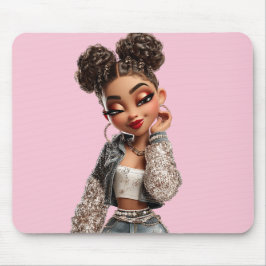 Glow Getter Mousepad | Sparkle Denim Glam マウスパッド