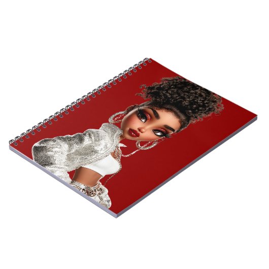 Glow Getter Red Spiral Photo Notebook ノートブック (左側)