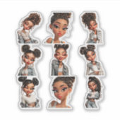 Glow Getter Sticker Pack | 9 Fashion Portraits シール (正面)