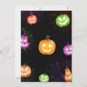 Glow in the dark neon themed Pumpkin Carving Party 招待状 (裏面)