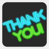 Glow in the Dark Thank You スクエアシール (正面)