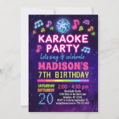 Glow Karaoke Birthday Partyへの招待 招待状 (正面)