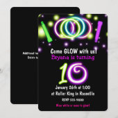 GLOW Lights 10歳の誕生日パーティー 招待状 (正面/裏面)