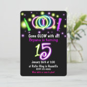 GLOW Lights 15th Birthday Party Age 15招待状 招待状 (スタンド正面)