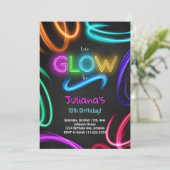 Glow Neon Birthday Partyへの招待 招待状 (スタンド正面)