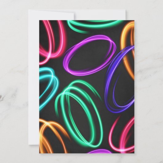 Glow Neon Birthday Partyへの招待 招待状 (裏面)