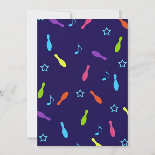 Glow Neon Bowling Birthday Invitation 招待状 (裏面)