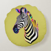 Glow Neon Zebra ラウンドクッション (裏面)