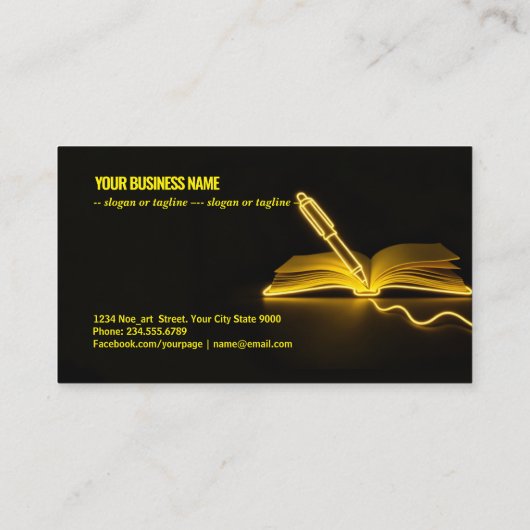 Glow of Knowledge: Pen and Book in the Dark 名刺 (裏面)