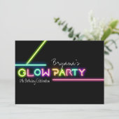 GLOW PARTY ネオンで盛り上がる誕生日パーティーの招待状 招待状 (スタンド正面)