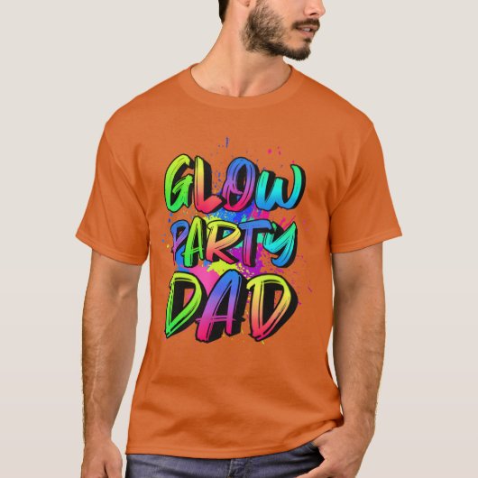 Glow Party Dad Costume 80s Glow Full moon Party fr Tシャツ (正面)