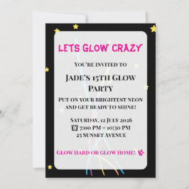 Glow Party Invitation| ティーン/アダルトパーティー  招待状