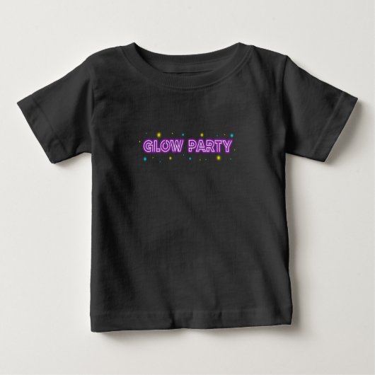 Glow Party Neon Lights Glow In The Dark Party ベビーTシャツ (正面)