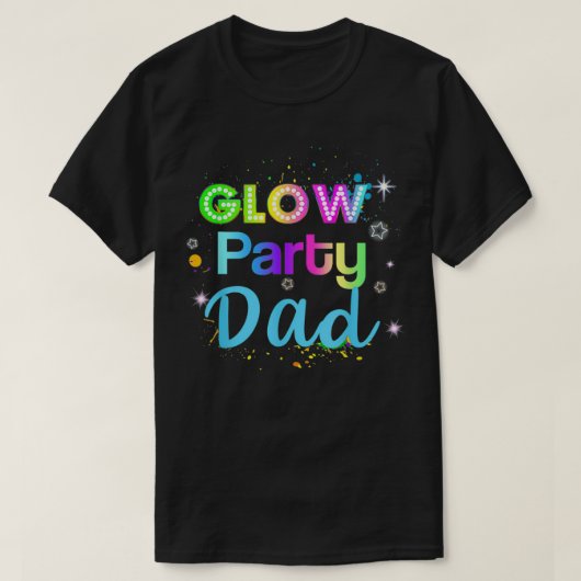 Glow Party Squad Dad Paint Splatter Glow Party Mat Tシャツ (デザイン正面)