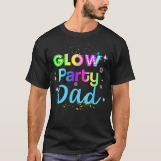Glow Party Squad Dad Paint Splatter Glow Party Mat Tシャツ