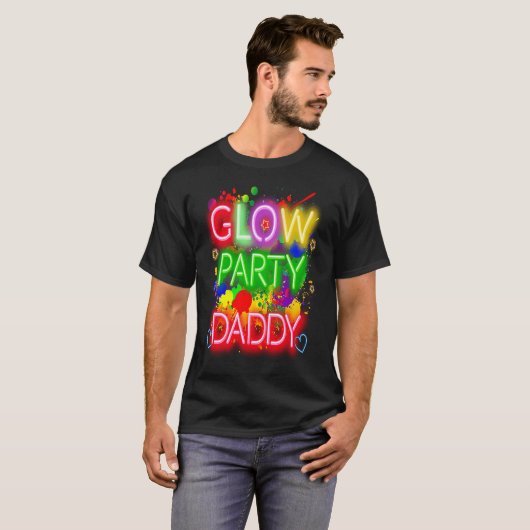 Glow Party Squad Daddy Paint Splatter Glow Party M Tシャツ (正面フル)