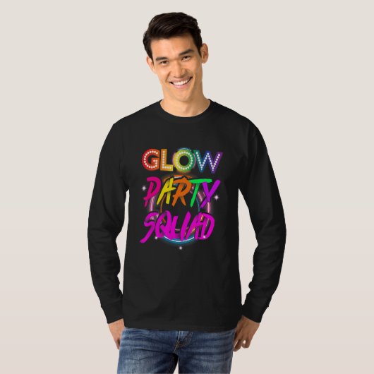 Glow Party Squad Paint Splatter Effect Glow Party Tシャツ (正面フル)