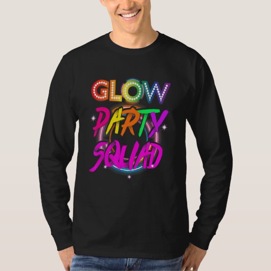 Glow Party Squad Paint Splatter Effect Glow Party Tシャツ (正面)