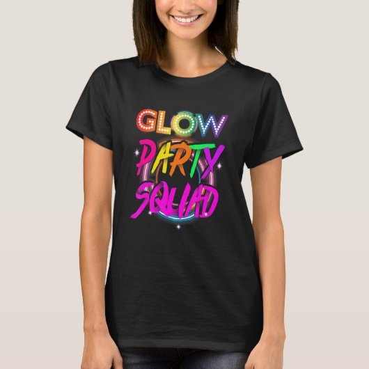 Glow Party Squad Paint Splatter Effect Glow Party Tシャツ (正面)