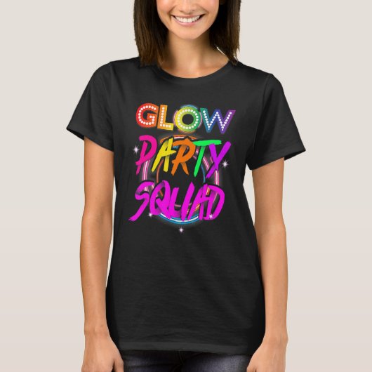 Glow Party Squad Paint Splatter Effect Glow Party Tシャツ (正面)