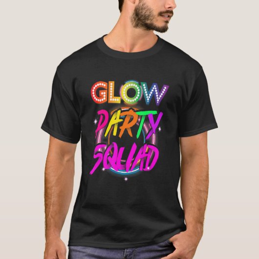 Glow Party Squad Paint Splatter Effect Glow Party Tシャツ (正面)