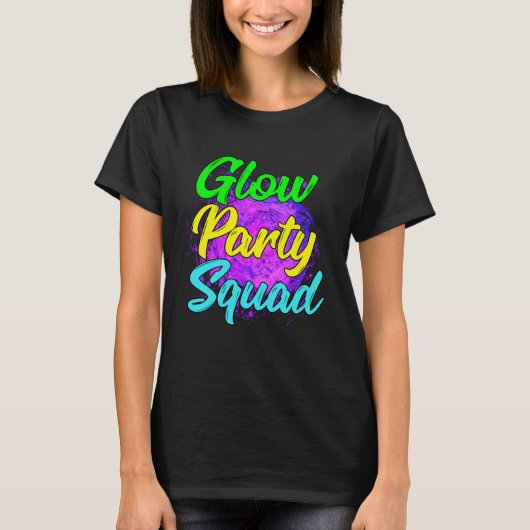 Glow Party Squad Party  Cute Paint Splatter Tee Tシャツ (正面)