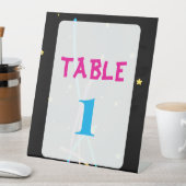 Glow Party Table Numbers – Neon & Fun  台座サイン (インサイチュ)