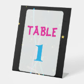 Glow Party Table Numbers – Neon & Fun  台座サイン (正面)