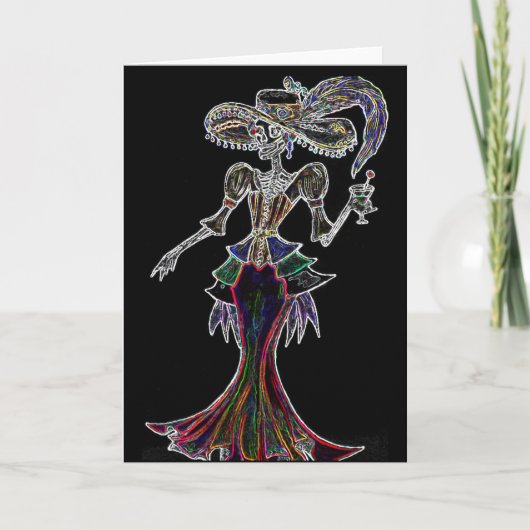 Glow Steampunk Catrina、Dia de los Muertos Card カード (正面)