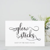 "Glow sticks" Black White dance floor Wedding Sign (スタンド正面)