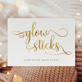 "Glow sticks" gold faux foil Wedding Sign ポスター