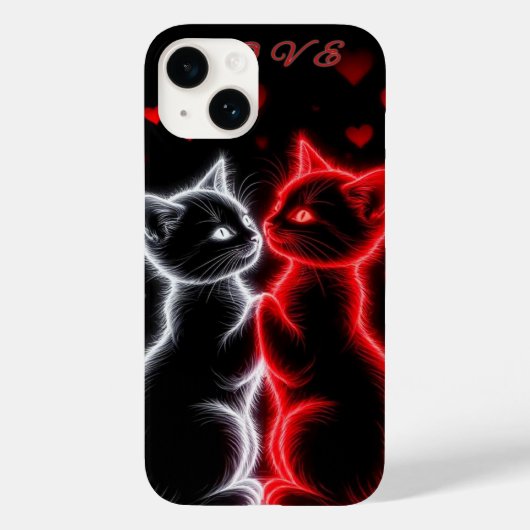 「Glow Together - Cat Couple Case（一緒に光る）」 Case-Mate iPhoneケース (裏面)