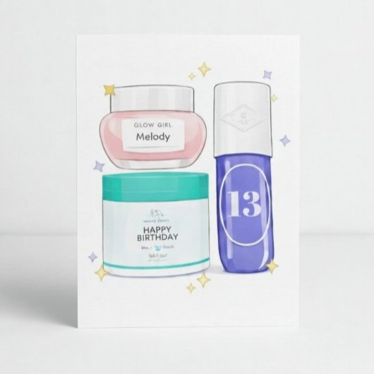 Glow Up Skincare Birthday Card (Customizable) カード